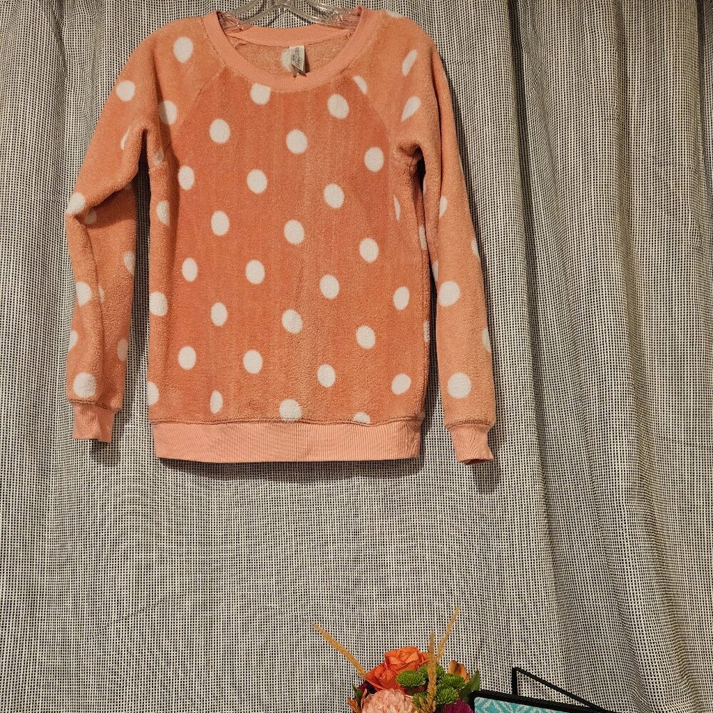 Forever 21 Fleece Polka Dot Crewneck Size S Pre-Loved